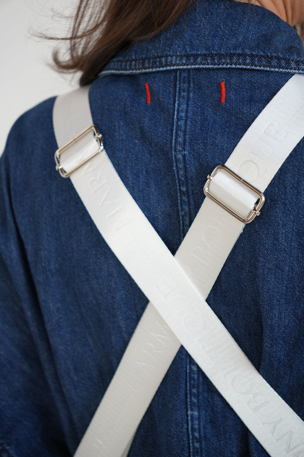 sangles tablier coiffure argent réglables