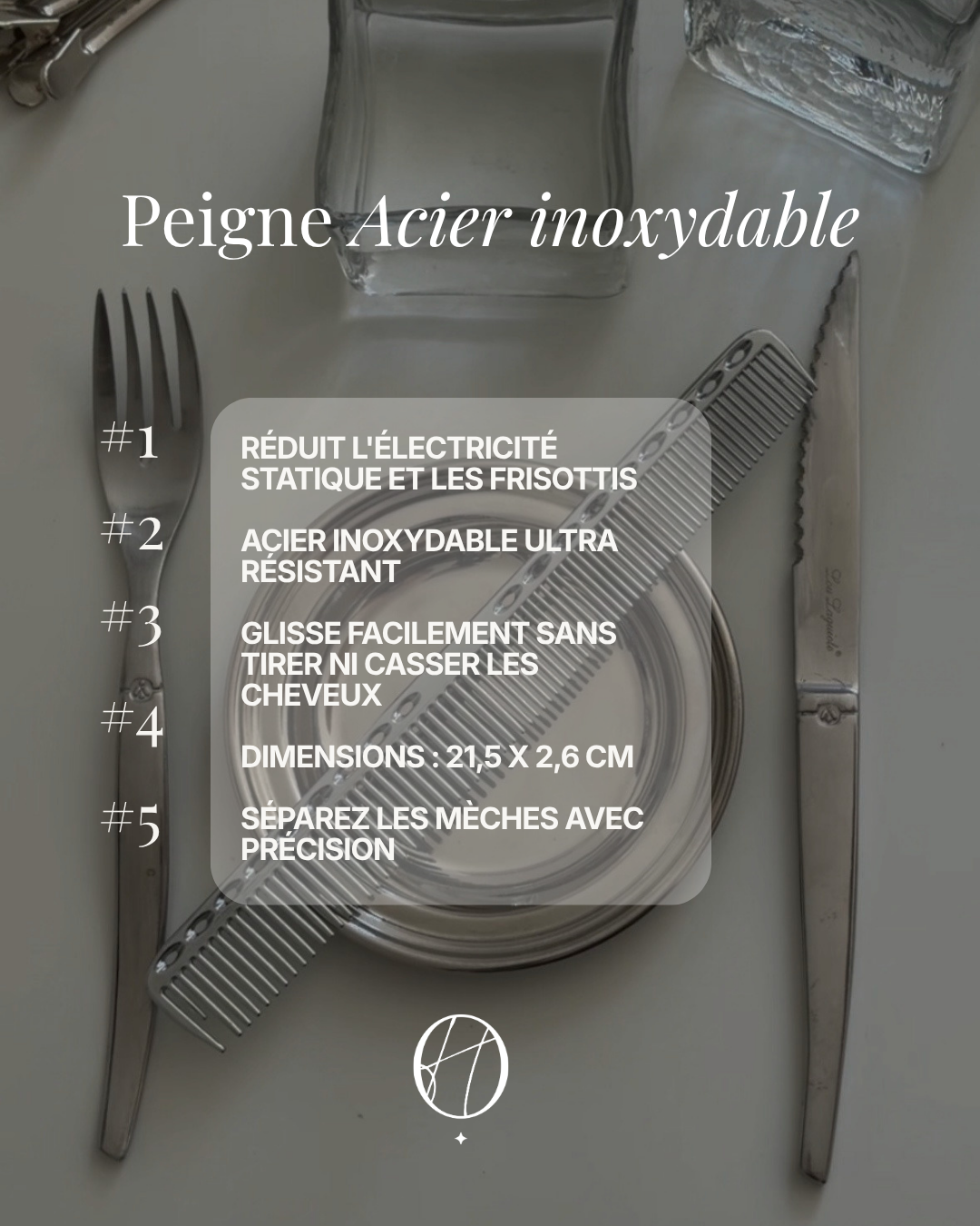 PEIGNE ACIER INOXYDABLE